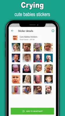 Cute Babies Stickers android App screenshot 1